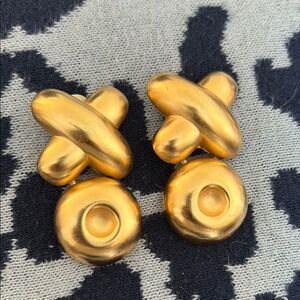 Gold XO Statement Earrings